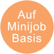 Ein orangefarbener Kreis mit weißer Schrift in der Mitte, die Aktuell gesucht lautet und darauf hinweißt, dass ein neuer Mitarbeiter gesucht wird